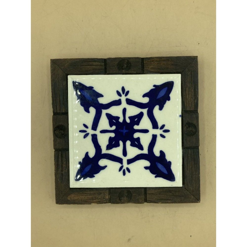 Trivet Tile Colonial Made In Spain Blue White De Esta Region Aislante Para Mesa - Picture 8 of 9